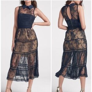 Venus Lace Collared Midi Dress